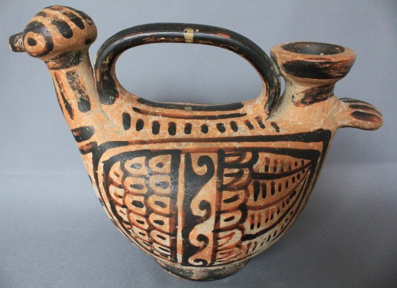 Ancient Etruscan Red-Figure Bird Askos