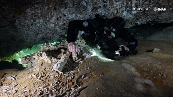 Ancient 12,000-Year-Old Mine Discovered in Underwater Caves on Mexican Coast