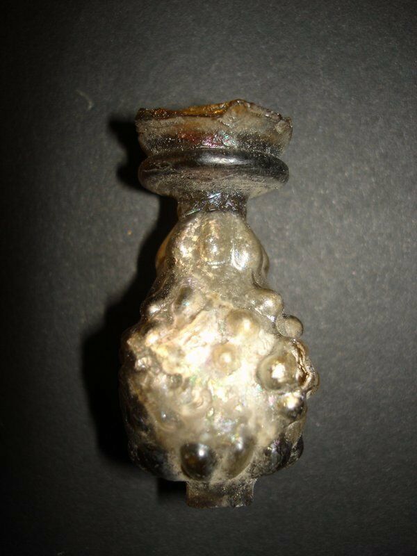 Ancient Roman Glass Vessel 'Bunch of Grapes' Figural Bottle