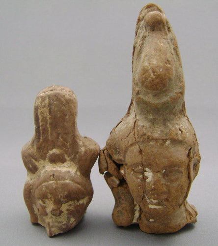 Ancient Egyptian Terracotta Heads Ex. Gustave Jequier 1868-1946