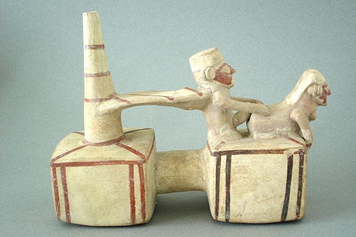 Ancient Erotic Lambayeque Whistle Vessel, Huaco Erotico