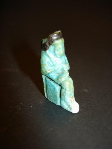 Egyptian Faience amulet of Seated Isis and Horus
