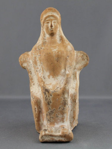 Ancient Greek Terracotta Statuette of a Seated Woman