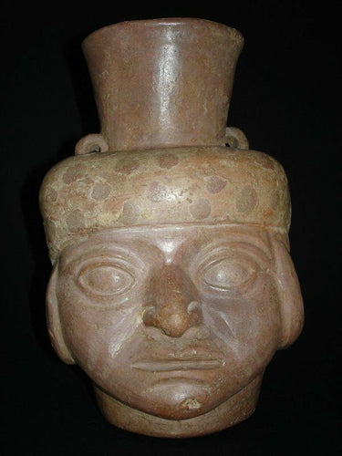 Moche IV-V Redware Portrait Vase - Precolumbian Art