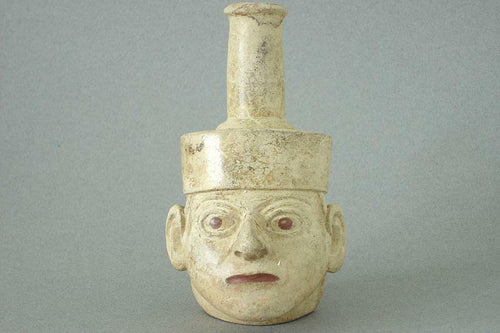 Mochica Head Vessel, Moche I , circa 200 AD -Pre-columbian Art Peru