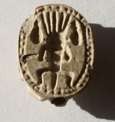 An Ancient Egyptian Scarab with God Bes , Sakkara