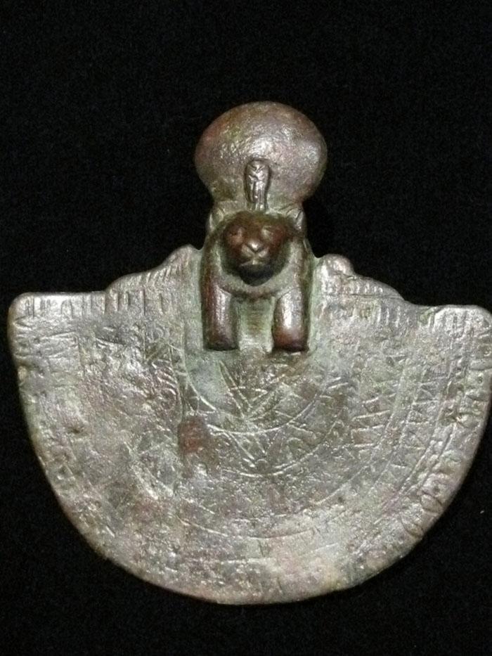 Ancient Egyptian Bronze Aegis with the Head of Sekhmet