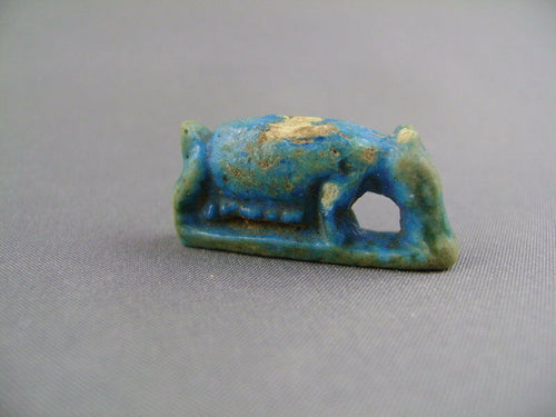 Egyptian Faience Amulet of Sky Goddess Nut as a Sow Ex Gustave Jéquier (1868-1946)