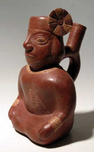 Moche II - III Seated Figure, Ancient Stirrup Ceramic